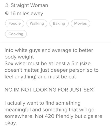 Not Looking For Sex But You Must Be 5 Inches And Circumcised Due To My