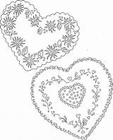 Embroidery Heart Patterns Hearts Designs sketch template