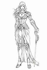 Coloring Pages Adult Fantasy Character Costume Costumes Artwork Characters Female Book sketch template