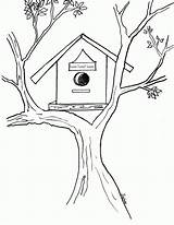 Birdhouse Houses Coloringhome Pencil sketch template