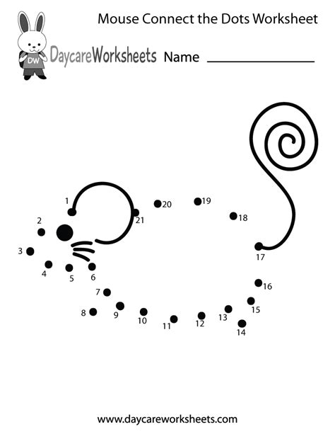 preschool mouse connect  dots worksheet