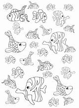 Coloring Fishes Little Pages Printable Adult Cute Color Fish Simple Pisces Kids Print Drawing Water Worlds Adults Olivier Justcolor Original sketch template