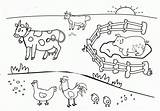 Farm Coloring Animal Pages Animals Colouring Template Kids Templates Print sketch template