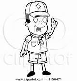 Scout Cub Boy Vector Clipart Holding Smart Cartoon Outlined Coloring Thoman Cory Finger His Idea Clipartof 2021 Outline Scouts sketch template