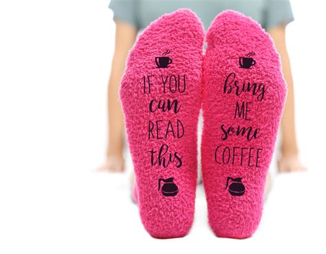 Bring Me Coffee Fuzzy Pink Socks Novelty Cupcake Packaging Etsy