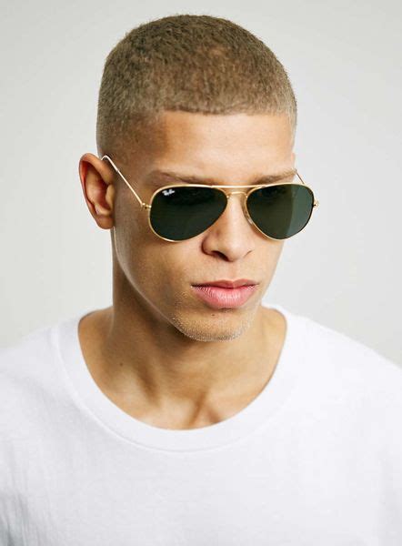 ray ban gold aviator sunglasses in gold for men metallic lyst