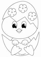 Easter Chick Coloring Pages Egg Chicken Baby Cute Chicks Templates Drawing Drawings Printable Kids Color Puppy Template Clipart Sheets Hatching sketch template