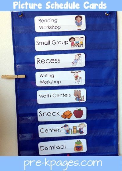 picture schedule cards  preschool  kindergarten schedule cards