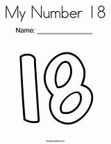 Number 18 Coloring Pages Numbers Worksheets Preschool Color Twisty Noodle Template Tracing Twistynoodle Print Cursive Printable Eighteen Kids Ll Trace sketch template
