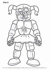 Circus Baby Coloring Freddy Fnaf Pages Fazbear Nights Five Draw Printable Drawing Step Freddys Colorear Dibujos Para Online Sheet Color sketch template