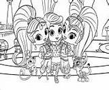 Shimmer Shine Coloring Pages Et Leah Printable Nahal Coloriage Dessin Sketches Book Imprimer Colorier Print Info sketch template