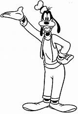 Goofy Getdrawings Colouring Minnie Goof Coloringstar Disneyclips sketch template