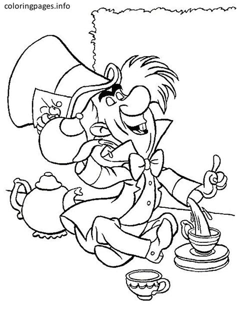 printable mad hatter coloring pages  images disney coloring