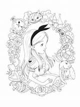 Alice Wonderland Coloring Pages Para Disney Colouring Book Dibujos Colorir Wunderland Adult Print Im Attanasio Fabiana Adults Colorear Printable Drawing sketch template