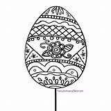 Stake Egg Easter Round Collection Color sketch template