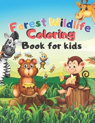forest wildlife coloring book  kids  coloring book great gift