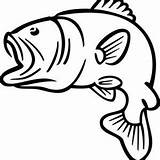 Bass Fish Outline Coloring Jumping Pages Choose Board Printable sketch template