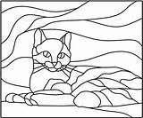 Stained Glass Patterns Mosaic Cat Pattern Drawing Printable Simple Cats Easy Pages Coloring Animals Quilt Print Dogs Templates Stain Designs sketch template