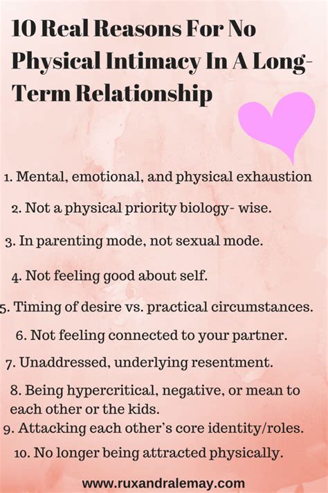 10 real reasons for no physical intimacy in a long term relationship physical intimacy
