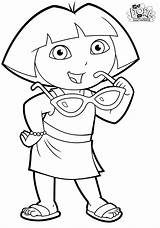 Dora Explorer Coloring Pages Printable Sunglasses Colouring Summer Drawing Swiper Color Friends Print Sheets Posing Basic Holding Themed Her Doratheexplorertvshow sketch template