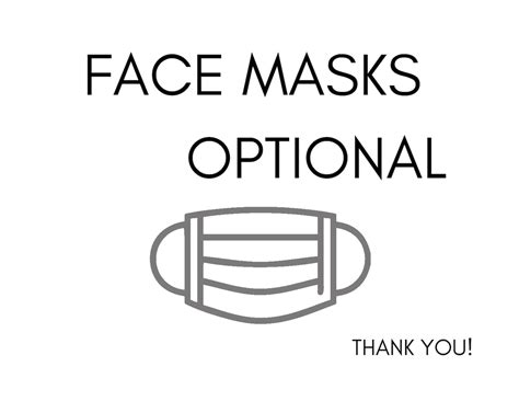 face masks optional sign printable instant digital  etsy