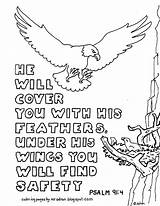 Coloring Psalm Pages Printable 91 Kids Bible Verse He Will Color Colouring Cover Sheets Job Scripture Book Nut Sunday Adron sketch template