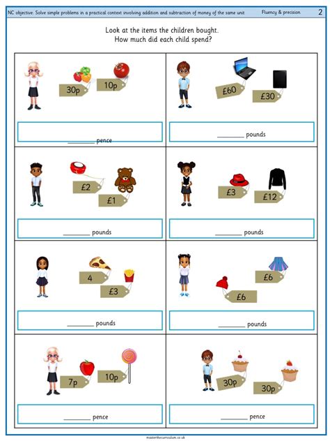 solve simple problems   practical context involving addition  subtraction  money