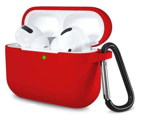 bolcom apple airpods pro hoesje premium siliconen beschermhoes met opdruk  mm rood