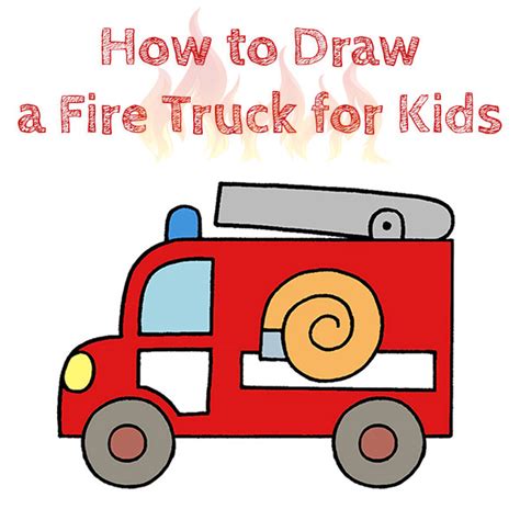 draw  fire truck  kids   draw easy