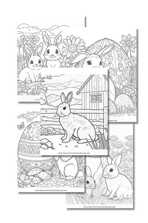 bunny coloring pages kids  adults hearts content farmhouse