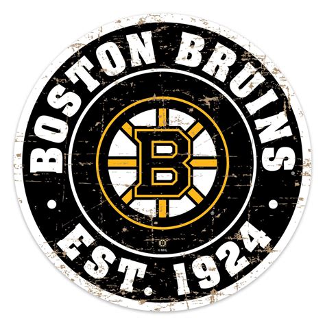 boston bruins  pvc distressed logo wall sign hockey hall  fame