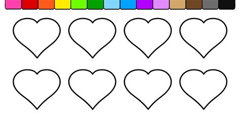 learn colors  kids  color hearts coloring page youtube