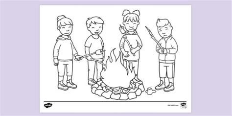 colouring page  summer camp primary resources