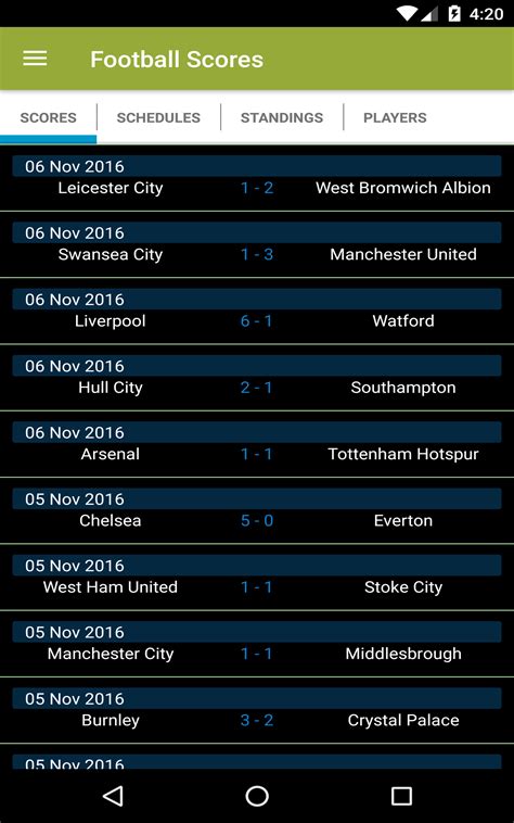 football  scores amazoncouk appstore  android