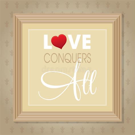 love conquers all handwritten vector lettering