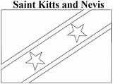 Flag St Coloring Kitts Nevis Saint Template sketch template