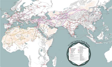 fascinating map  medieval trade routes