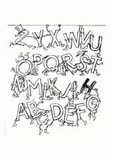 Alfabeto sketch template