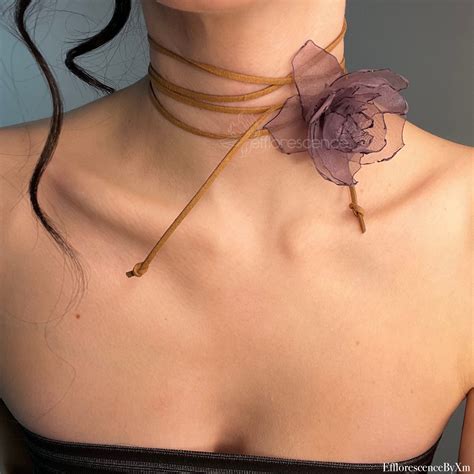 handmade phantom flower choker  lavender etsy