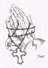 Rosary Hands Praying Beads Tattoo Drawing Coloring Pages Cross Tattoos Designs Prayer Drawings Hand Holding Deviantart Print Color Printable Getcolorings sketch template