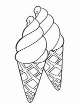 Ice Cream Coloring Cone Pages Printable Sheet Cute Drawing Line Icecream Print Cupcake Color Kids Food Sheets Book Getdrawings Cones sketch template