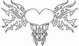 Coloring Hearts Pages Kids Heart Printable Wings Small Large Medium Amazing Drawing sketch template
