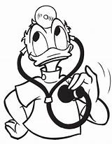 Coloring Pages Duck Donald Doctor Disney Kids Printable Cliparts Clipart Cute Gif Library Cartoon Popular Sheets Character sketch template