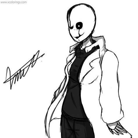 undertale gaster coloring pages printable xcoloringscom