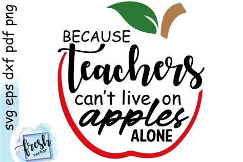 because teachers can t live apples alone teacher life svg 533459