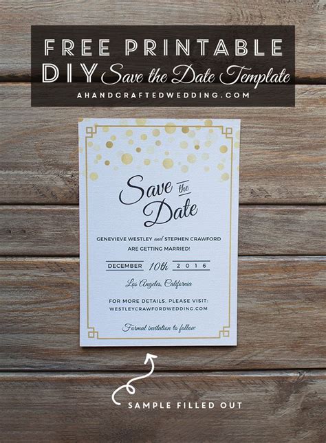 modern diy save  date  printable diy save   save