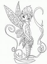 Coloring Fairy Pages Periwinkle Pixie Gothic Fairies Printable Princess Hollow Tinkerbell Wings Cartoon Kids Color Secret Adult Pixies Club Popular sketch template