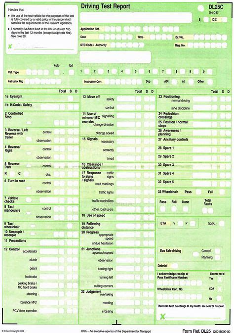 driving test results sheet driving test driving test tips road test