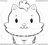 Kitten Cartoon Chubby Facing Front Coloring Clipart Cory Thoman Outlined Vector Illustration Transparent Royalty Collc0121 Clipartof sketch template