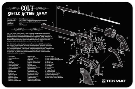 colt single action army  revolver cutaway diagram tekmat firing solutions